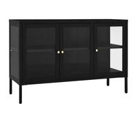 vidaXL Aparador de Acero y Vidrio Negro 105x35x70 cm