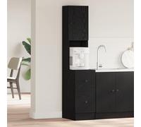 vidaXL Aparador de cocina con cajón Roble Negro 32 x 50 x 180 cm