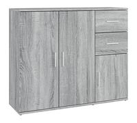 vidaXL Aparador de Madera contrachapada Gris Sonoma 91x29,5x75 cm, Armario, Armario de Almacenamiento, Armario Auxiliar, Armario aparador