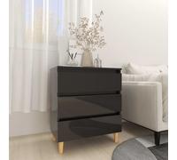 vidaXL Aparador de madera contrachapada negro brillante 60x35x69 cm