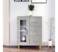 vidaXL Aparador de madera de ingeniería gris hormigón 69,5x34x90 cm