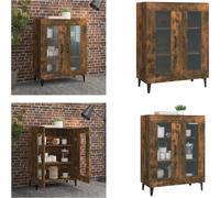vidaXL, aparador de roble ahumado, 69,5 x 34 x 90 cm, material de madera, aparador, aparadores, armario, mueble de almacenamiento