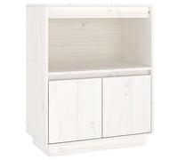 vidaXL Aparador Entrada Acento Pasillo Vestíbulo Recibidor Auxiliar Decoración Dormitorio Salón Mueble de Madera Maciza de Pino Blanco 60x34x75 cm