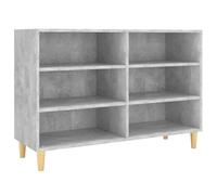 vidaXL Aparador Entrada Acento Pasillo Vestíbulo Recibidor Auxiliar Decoración Hogar Casa Escritorio Mueble Contrachapada Gris Hormigón 103,5x35x70cm