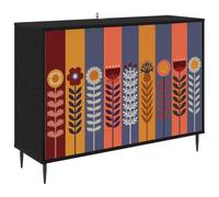 vidaXL Aparador ESSEN Roble Negro 102 x 33 x 76 cm