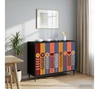 vidaXL Aparador ESSEN Roble Negro 102 x 33 x 76 cm