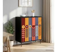 vidaXL Aparador ESSEN Roble Negro 69 x 33 x 76 cm Madera de ingeniería