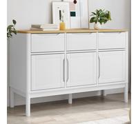 vidaXL Aparador FLORO madera maciza de pino blanco 114x43x74 cm