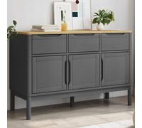 vidaXL Aparador FLORO madera maciza de pino gris 114x43x74 cm