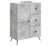 vidaXL Aparador Gris Hormigón 66 x 34,5 x 90 cm Madera de Ingeniería, Aparador para Sala, diseño Moderno Rectangular, Gran Almacenamiento para Comedor, decoración y organización en casa