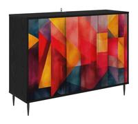 vidaXL Aparador HEESCH Roble Negro 102 x 33 x 76 cm