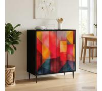 vidaXL Aparador HEESCH Roble Negro 69 x 33 x 76 cm