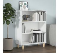 vidaXL Aparador madera contrachapada blanco brillante 69,5x32,5x90 cm