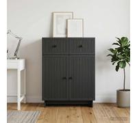 vidaXL Aparador Negro 66 x 34,5 x 90 cm Madera de Ingeniería