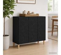 vidaXL Aparador Negro 89 x 34,5 x 80 cm Madera de ingeniería