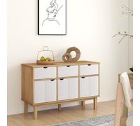 vidaXL Aparador OTTA madera maciza pino marrón y blanco 114x43x73,5 cm