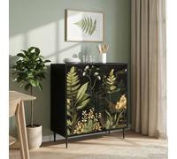 vidaXL Aparador RHENEN Roble Negro 69 x 33 x 76 cm