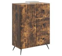 vidaXL Aparador Roble Ahumado 66 x 34,5 x 90 cm Madera de Ingeniería, Aparador para Sala, diseño Moderno Rectangular, Gran Almacenamiento para Comedor, decoración y organización en casa