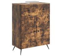 vidaXL Aparador Roble Ahumado 66 x 34,5 x 90 cm Madera de Ingeniería, Unidad Moderna para Sala, almacén Buffet, Gran Espacio, Elegante Organizador de Comedor