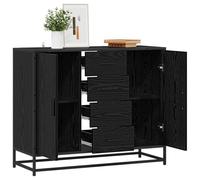 vidaXL Aparador Roble Negro 92 x 35 x 76 cm Madera de ingeniería