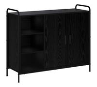 vidaXL Aparador Roble Negro 97 x 33 x 81 cm Madera de ingeniería
