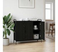 vidaXL Aparador Roble Negro 97 x 33 x 81 cm Madera de ingeniería