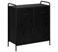 vidaXL Aparador Roble Negro 97 x 33 x 81 cm Madera de ingeniería