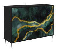 vidaXL Aparador WIJHE Roble Negro 102 x 33 x 76 cm