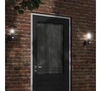 vidaXL Aplique de exterior con sensor acero inoxidable negro