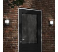 vidaXL Aplique de exterior con sensor acero inoxidable negro
