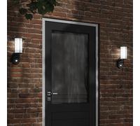 vidaXL Aplique de exterior con sensor acero inoxidable negro
