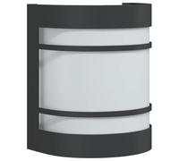 vidaXL Aplique de Exterior de Acero Inoxidable Negro, luz de Pared Exterior, lámpara de Pared de jardín, luz para Pared Exterior