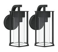 vidaXL Aplique de exterior de acero inoxidable negro luz de pared exterior Cantidad 1 unidad, 2 unidades