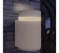 vidaXL Aplique de pared de exterior semicilíndrico gris aluminio