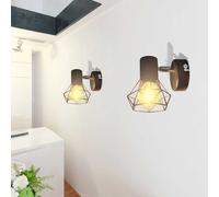 vidaXL Apliques bombilla filamento LED estilo industrial 2 uds negro