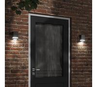 vidaXL Apliques de exterior 2 unidades acero inoxidable negro