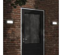 vidaXL Apliques de exterior 2 unidades acero inoxidable negro
