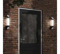 vidaXL Apliques de exterior 2 unidades acero inoxidable negro