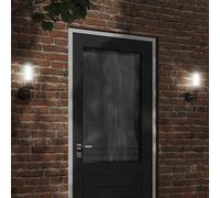 vidaXL Apliques de exterior 2 unidades acero inoxidable negro