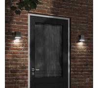 vidaXL Apliques de exterior 2 unidades acero inoxidable negro
