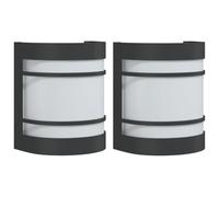 vidaXL Apliques de exterior – 2 unidades, acero inoxidable, negro
