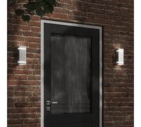 vidaXL Apliques de exterior 2 unidades acero inoxidable plateado