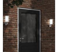 vidaXL Apliques de exterior 2 unidades acero inoxidable plateado