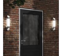 vidaXL Apliques de exterior 2 unidades acero inoxidable plateado