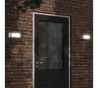 vidaXL Apliques de exterior 2 unidades acero inoxidable plateado
