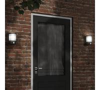 vidaXL Apliques de exterior con sensor 2 uds acero inoxidable negro