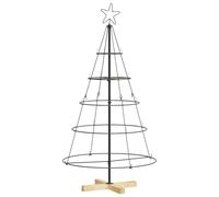 vidaXL Árbol Cono de Navidad con Soporte 126 cm Negro Acero – Minimalista