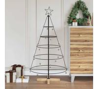 vidaXL Árbol Cono de Navidad con Soporte Negro 126 cm Acero, Salón, Decoración navideña Moderna, Adornos Festivos, Árbol Minimalista, Acento Elegante, Muestra de Temporada