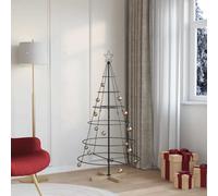vidaXL Árbol Cono de Navidad con soporte Negro 154 cm Acero