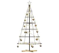 vidaXL Árbol Cono de Navidad con Soporte Negro 154 cm Acero, Salón, Decoración navideña Moderna, Adornos Festivos, Árbol Minimalista, Acento Elegante, Muestra de Temporada